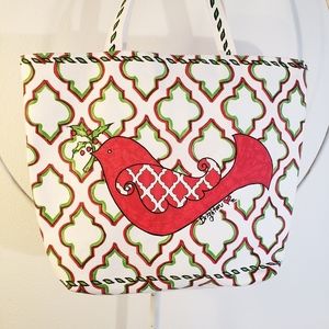 Brighten holiday love joy canvas tote